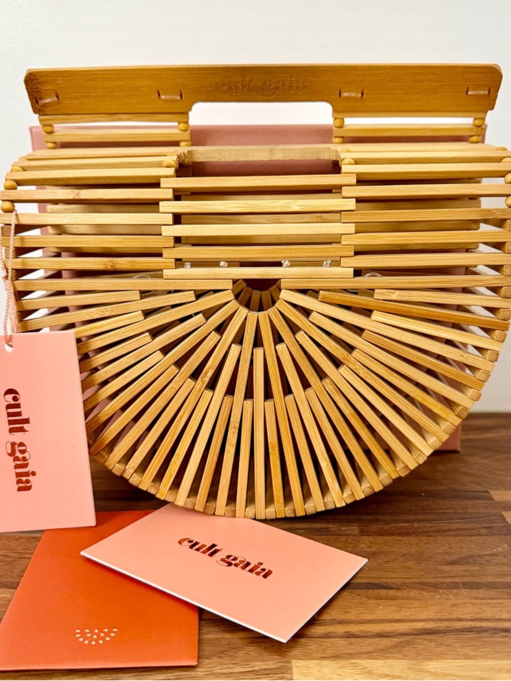 Cult Gaia bamboo Ark Small Bag with Pink Branded Box - Picture 6 of 12